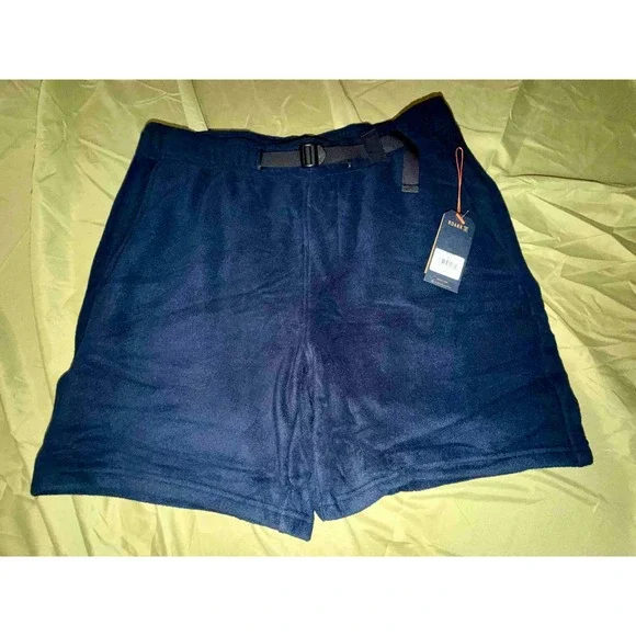Roark Men's Campover Comfort Short Navy Blue Belted Fleece L NWT - Picture 2 of 7